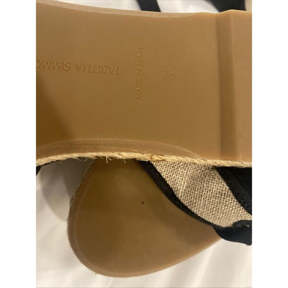 Tabitha Simmons Linen Ankle Wrap Flat Sandals EU 39/US 8 Espadrille Tan Canvas - Picture 6 of 14